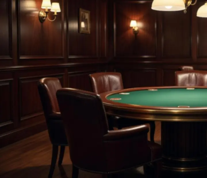 Skutečný pokerový stůl v atmosférickém interiéru Starého Salónku